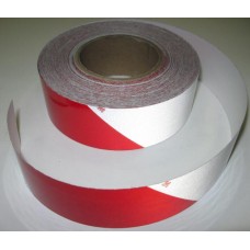 Fényvisszaverő csík 5cm piros-fehér csíkos jobb oldali